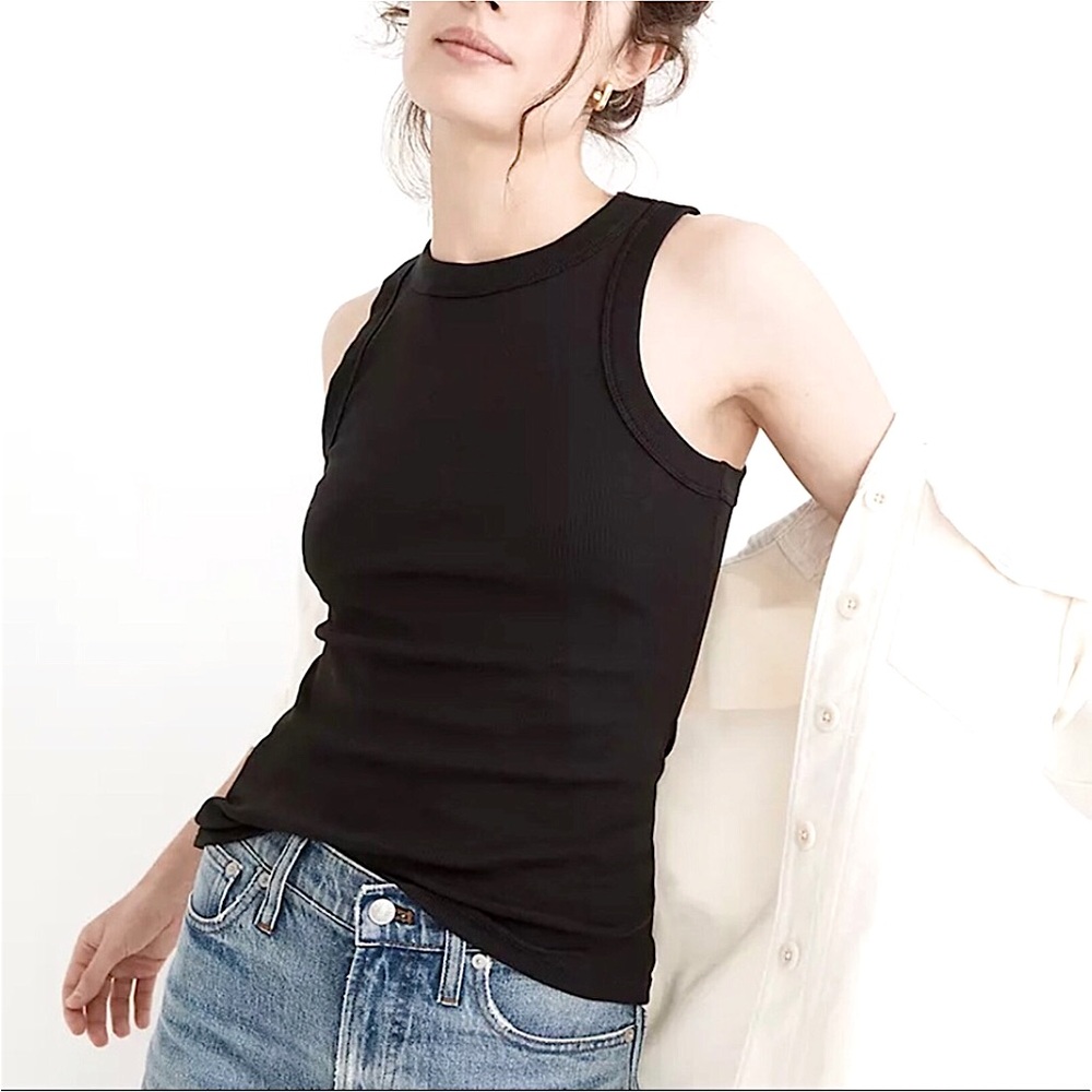 Madewell Black Ribbed Tank Top